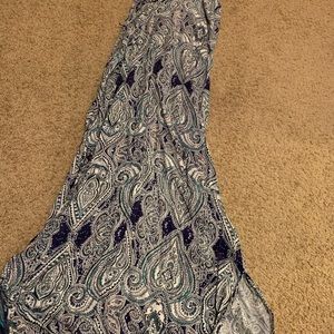 long blue dress with slit